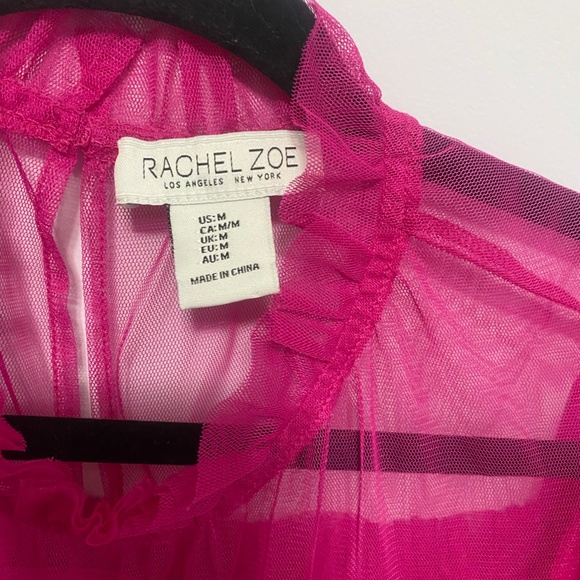 Rachel Zoe Hot Pink Tulle Top - Picture 3 of 5